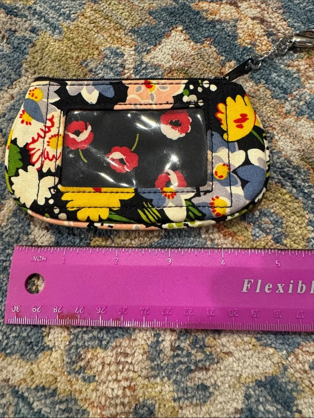 Vera Bradley Poppy Fields Cotton ID Zip Case